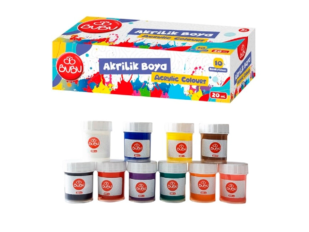 Bubu Akrilik Boya 10 Renk 20 ml