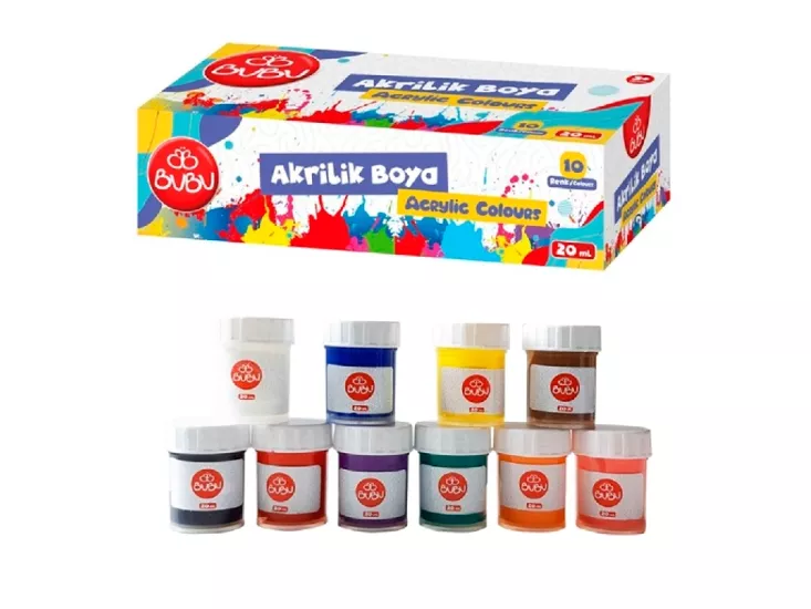 Bubu Akrilik Boya 10 Renk 20 ml